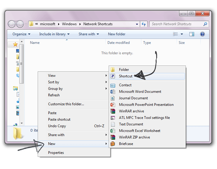 Create New Shortcut new-shortcut