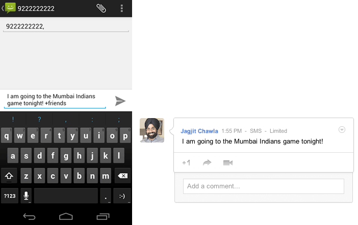 Using Google+ via SMS Using Google+ via SMS