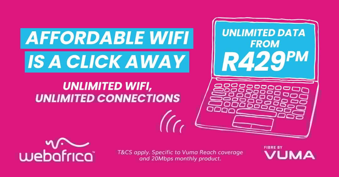uncapped fibre South Africa, cheap fibre Johannesburg, fibre internet unlimited data Cape Town, Vuma, internet, webafrica
