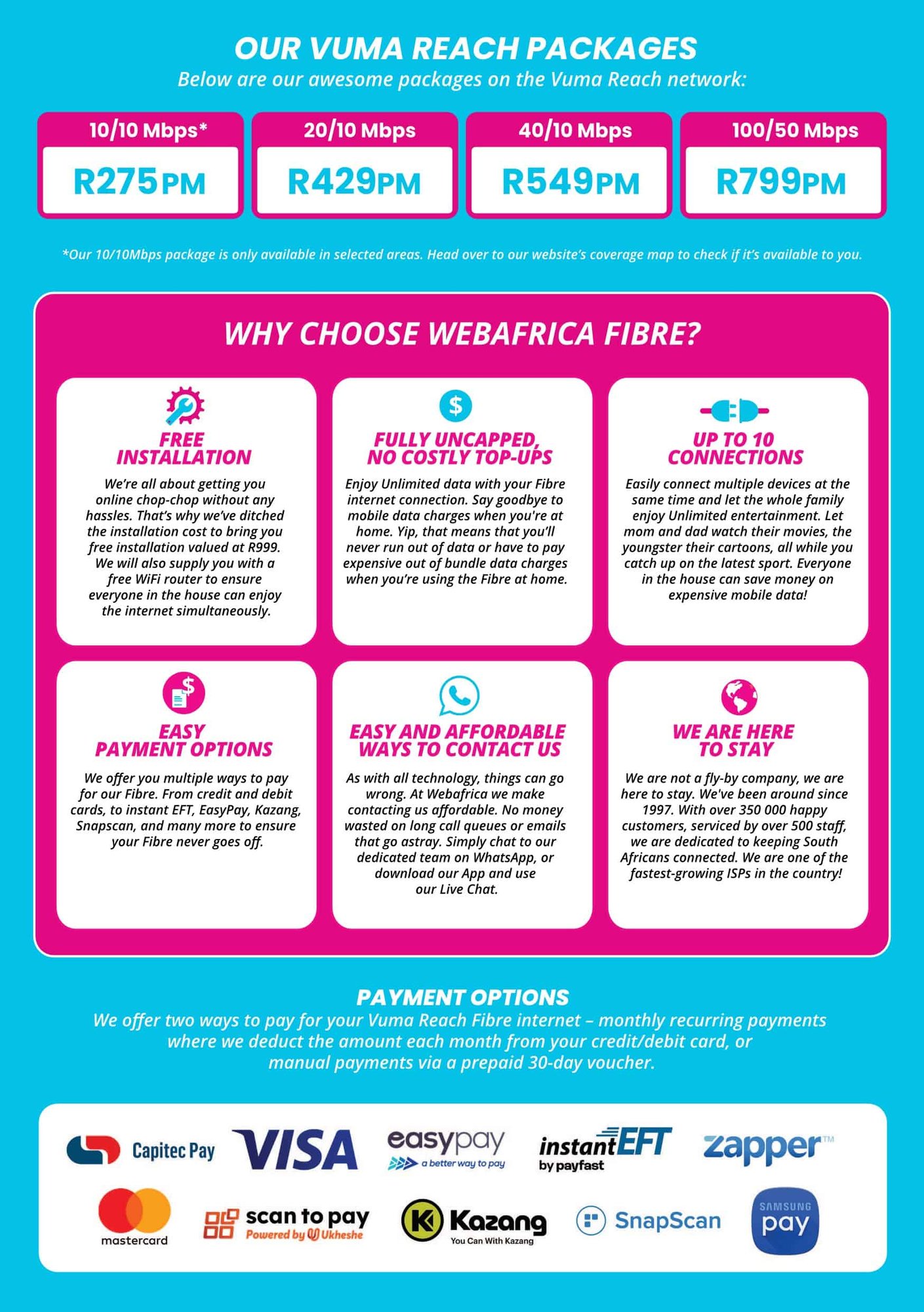 uncapped fibre South Africa, cheap fibre Johannesburg, fibre internet unlimited data Cape Town, Vuma, internet, webafrica