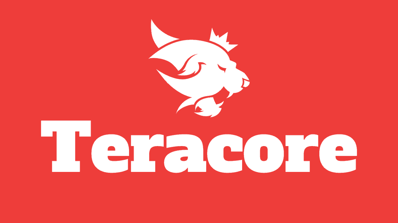 T Stacked logo Inverted white on red