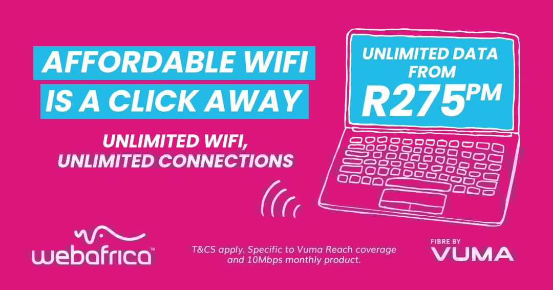 uncapped fibre South Africa, cheap fibre Johannesburg, fibre internet unlimited data Cape Town, Vuma, internet, webafrica