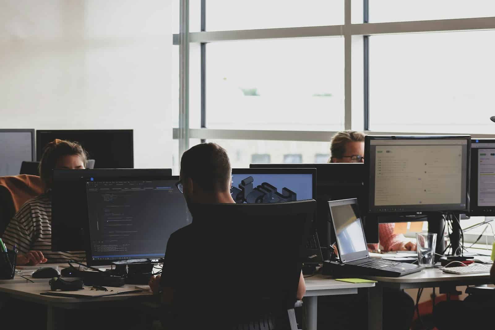 people sitting on chair in front of computer monitor, Website Maintenance