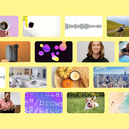 Royalty-free stock footage and music library inside Wave Video for fast video creation