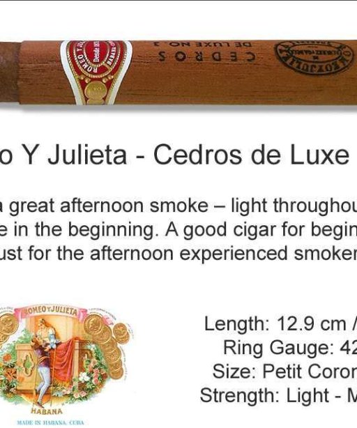 Romeo y Julieta Cedro De Luxe No.3 5 The Best Cuban Cigars