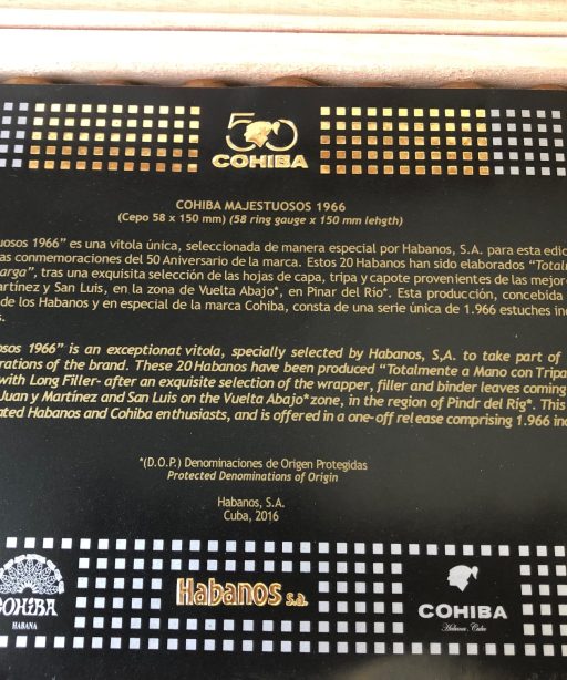 Cohiba Majestuosos 1966 20 The Best Cuban Cigars