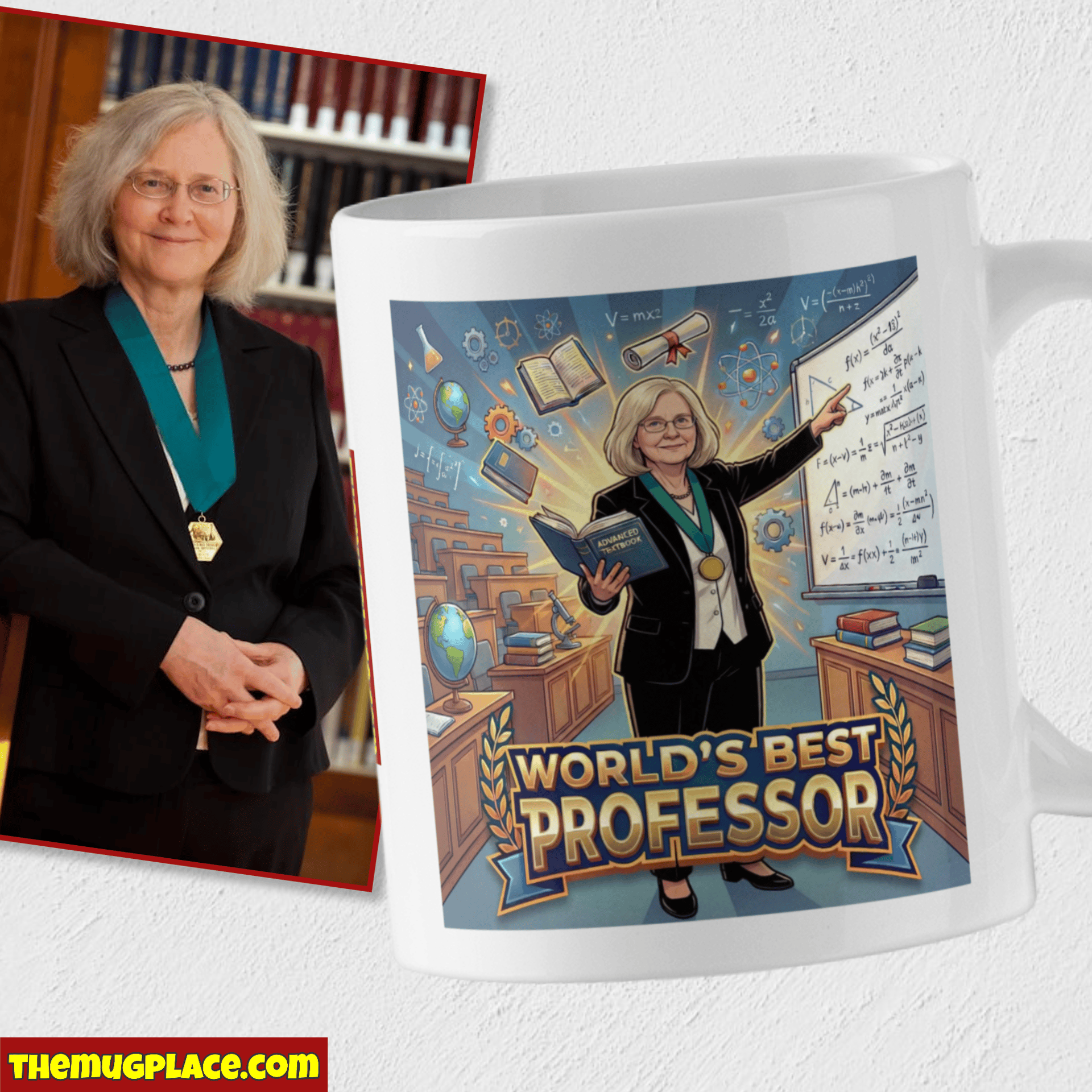 A personalised teacher mug featuring a World's Best Professor design—an ideal primary teacher gift or thoughtful teacher appreciation.