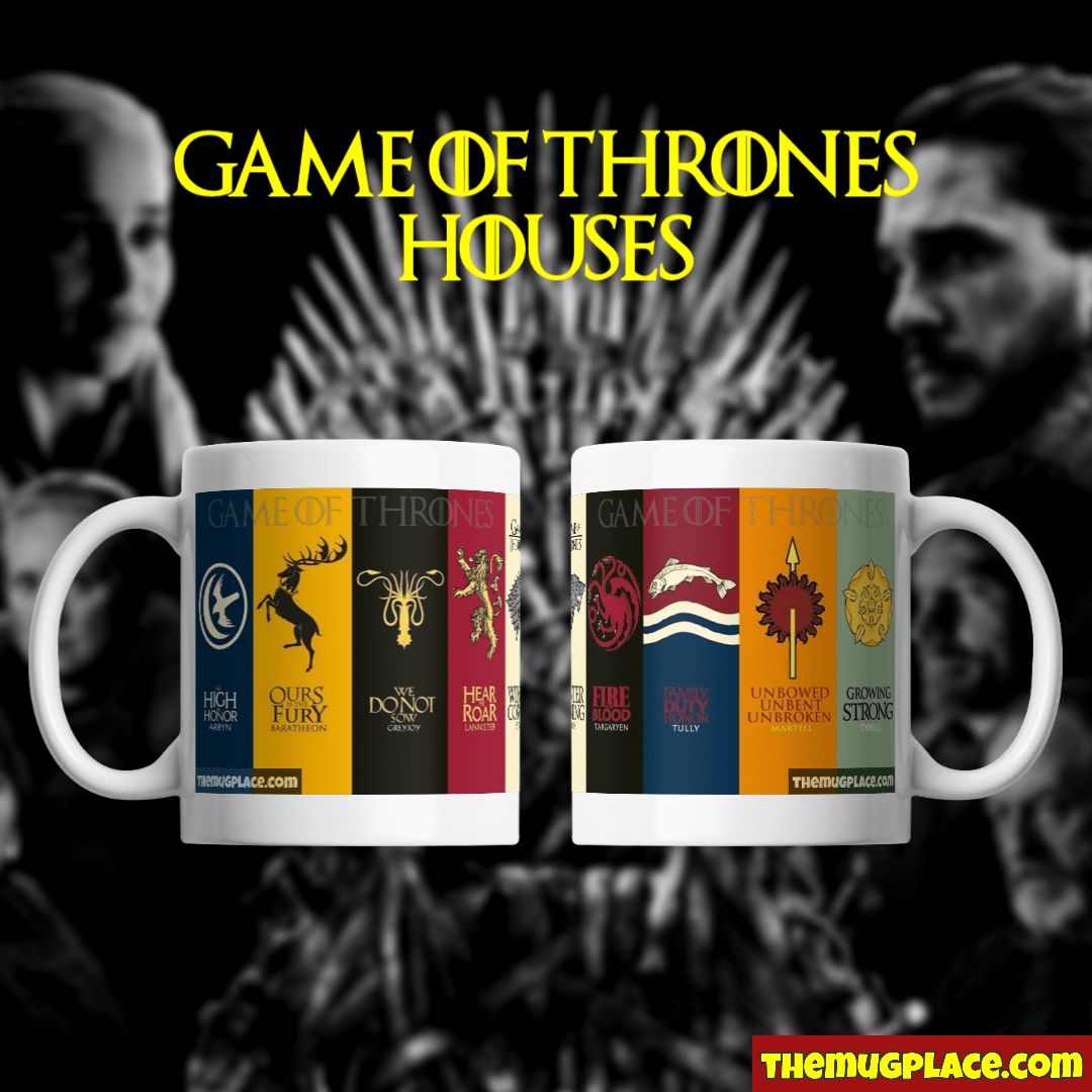 Game of Thrones Mug | 9 Houses Icons & Says