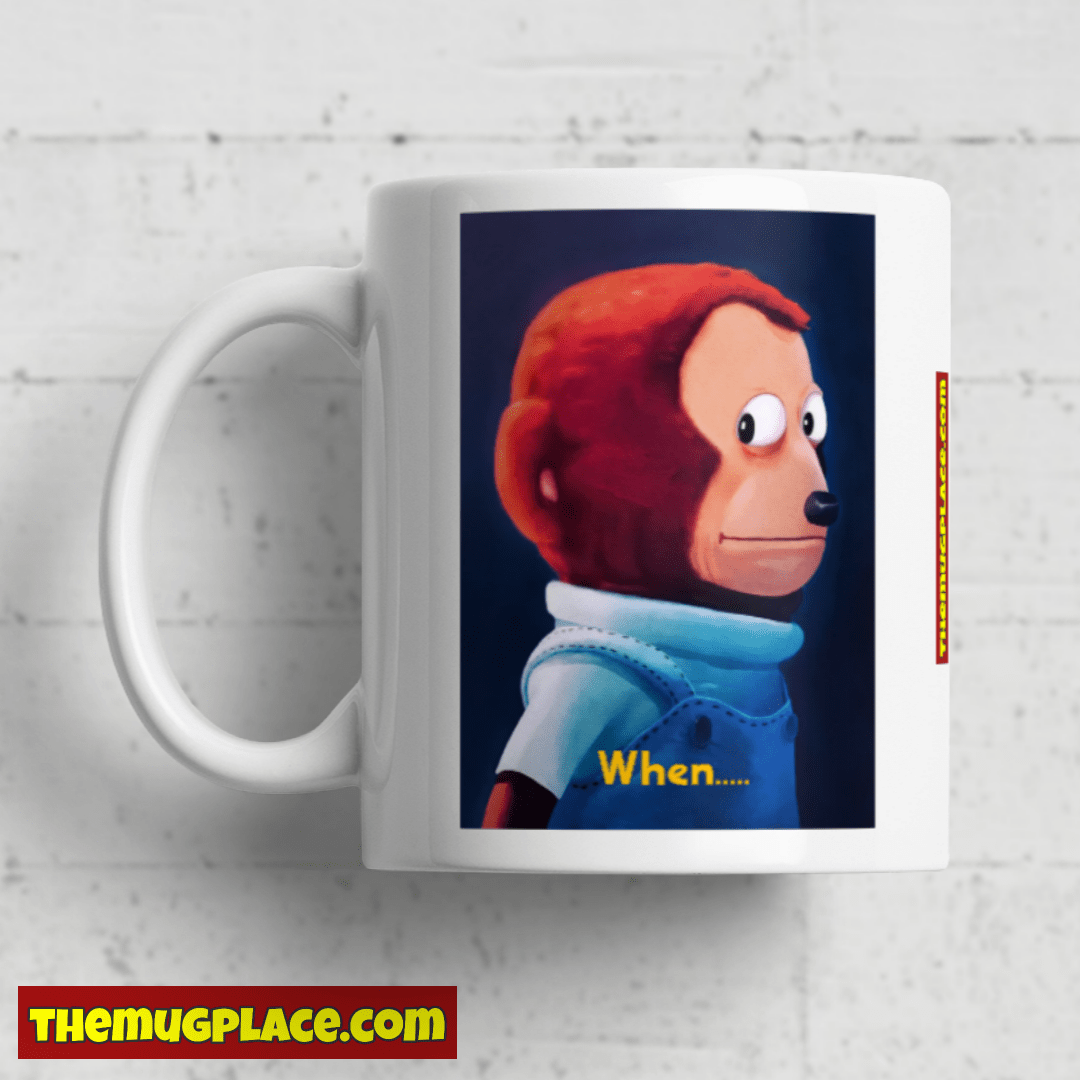 Monkey Looking Away Meme Mug - Image 3