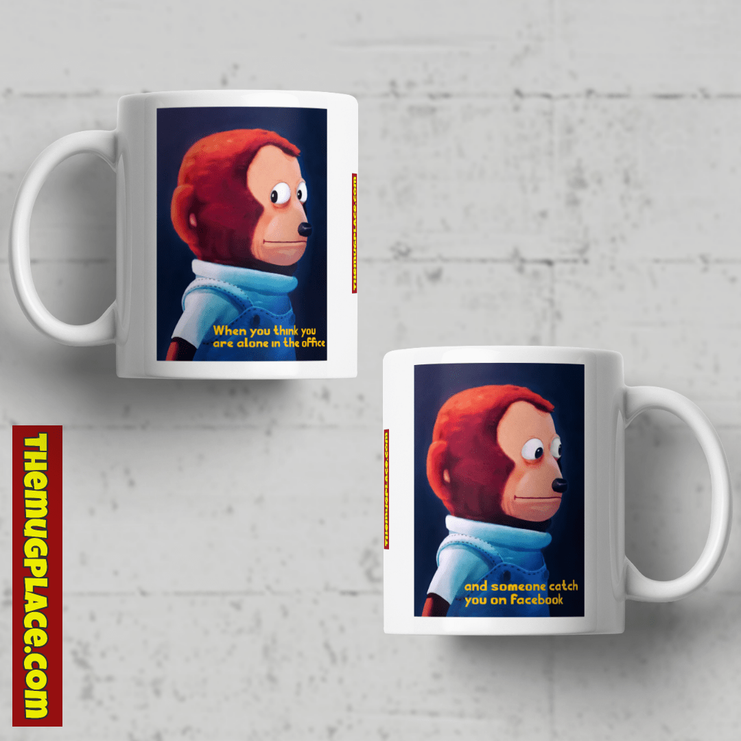 Monkey Looking Away Meme Mug - Image 8