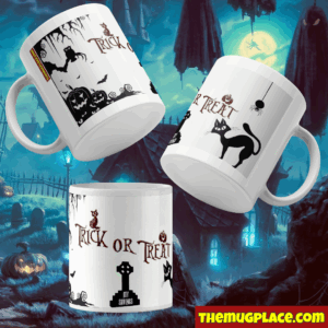 Trick or Treat Mug Halloween Graveyard Mug