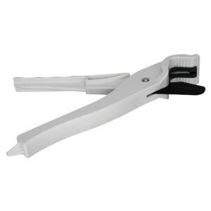 A pipe cutter, a tool used to cut pipes, with a sharp blade and a handle for easy operation.
