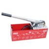 A pump designed for pressure testing, featuring a gauge and hose for accurate measurements.