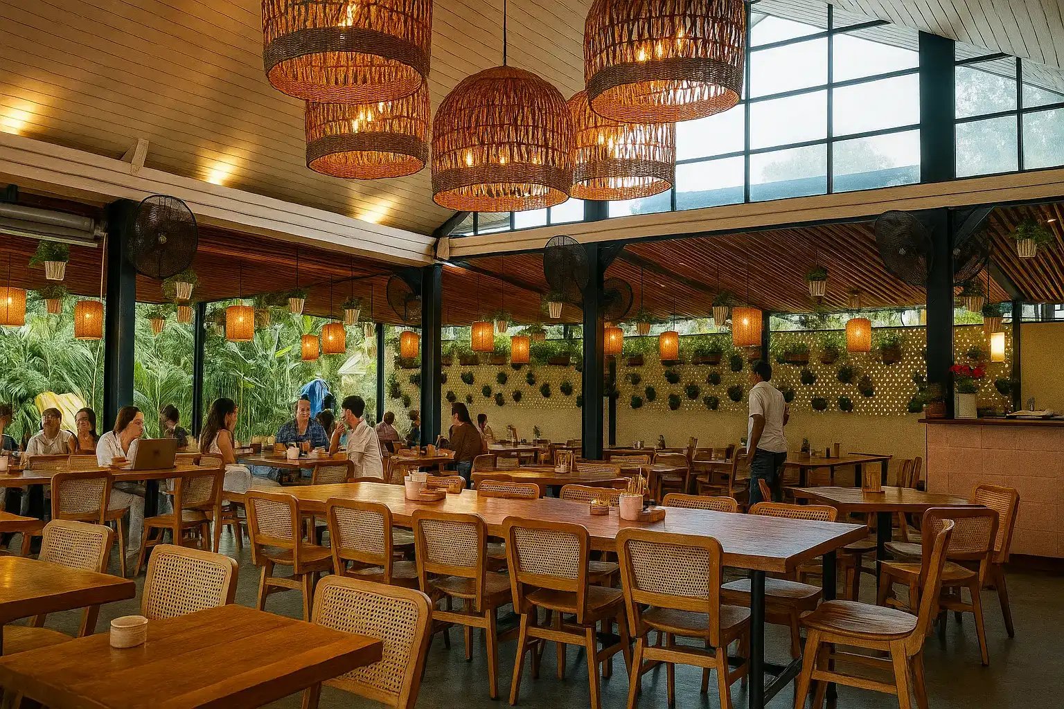 Restaurants with a View in Ubud: Best Scenic Spots 2 Milk & Madu Ubud cafe with open-air seating, artisan coffee, wood-fired pizzas, and a relaxed family-friendly atmosphere in Bali