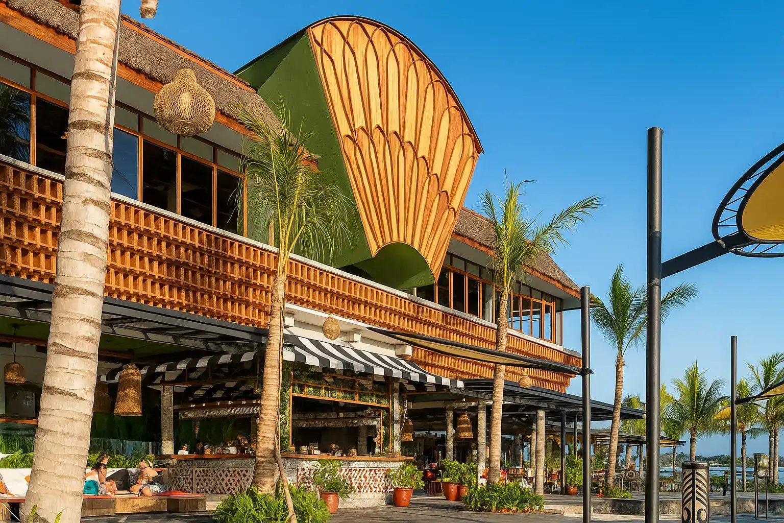 Restaurants with a View in Ubud: Best Scenic Spots 4 Cretya Cafe Ubud restaurant with scenic rice terraces, infinity pools, and tropical dining experience in Bali.