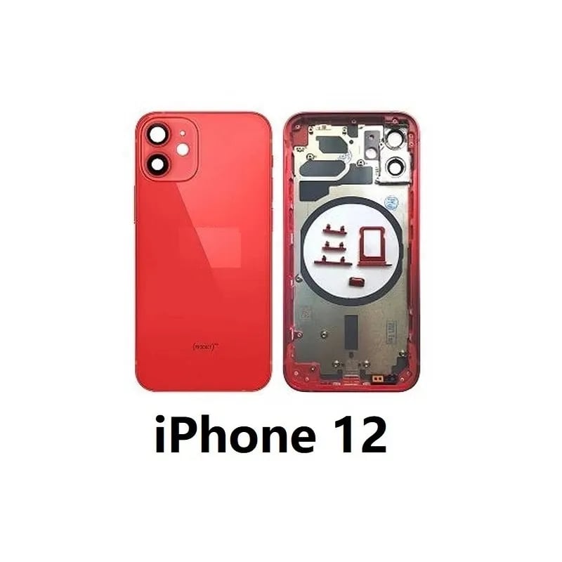 chasis-de-pantalla-tapa-con-marco-para-iphone-12-rojo
