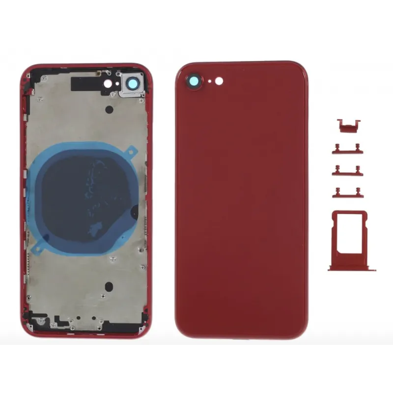 chasis-de-pantalla-marco-medio-carcasa-central-con-tapa-trasera-antena-nfc-y-flex-power-volumen-para-iphone-8g-iph-8g Roja