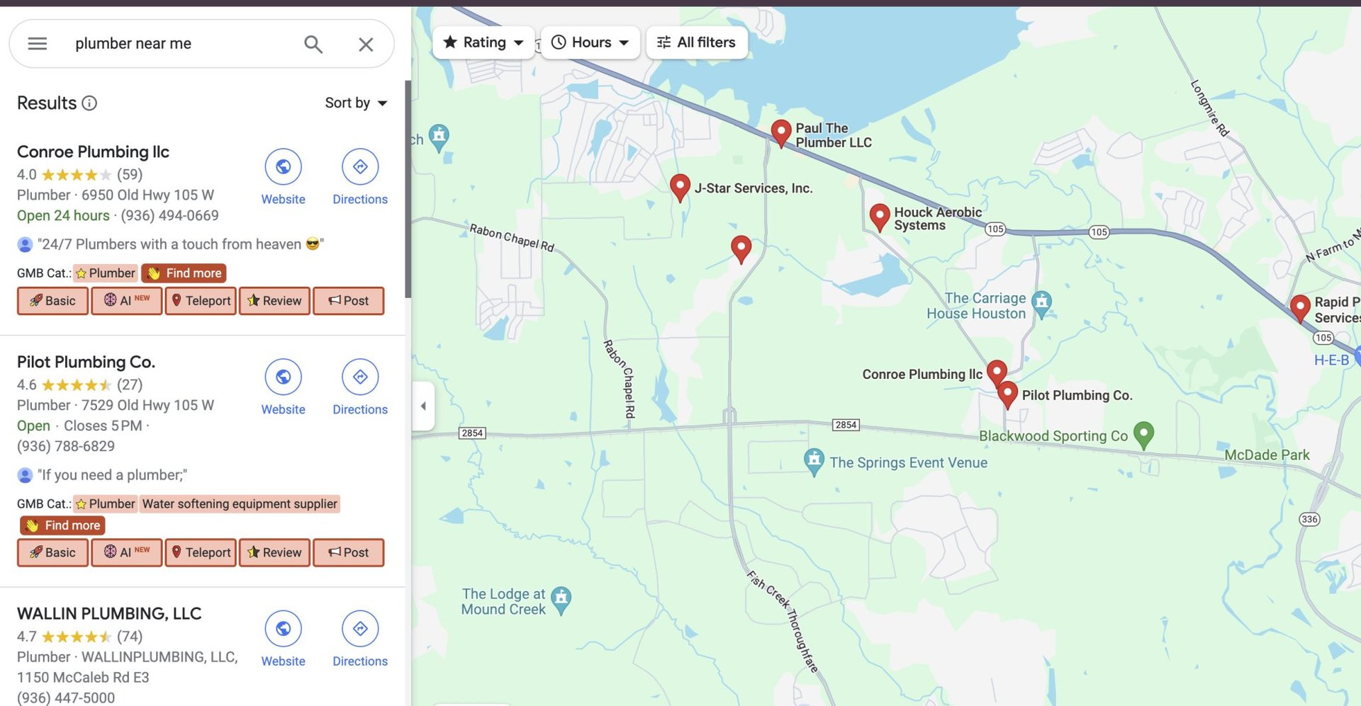 local search conroe tx