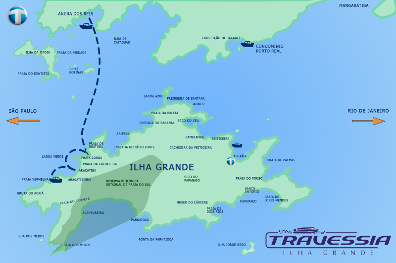 Angra para Aracatiba mapa