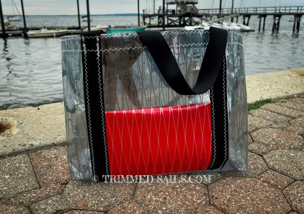 Recycled Laminate Sailcloth XL Tote Bag - Silver/Opaque - Image 4