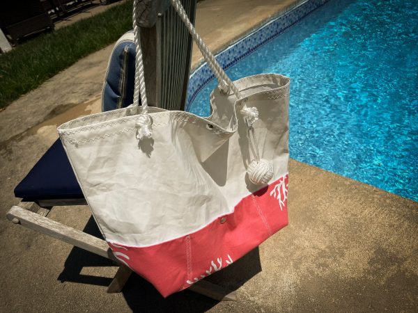Recycled Sailcloth XL Coral Tote Bag - Image 2