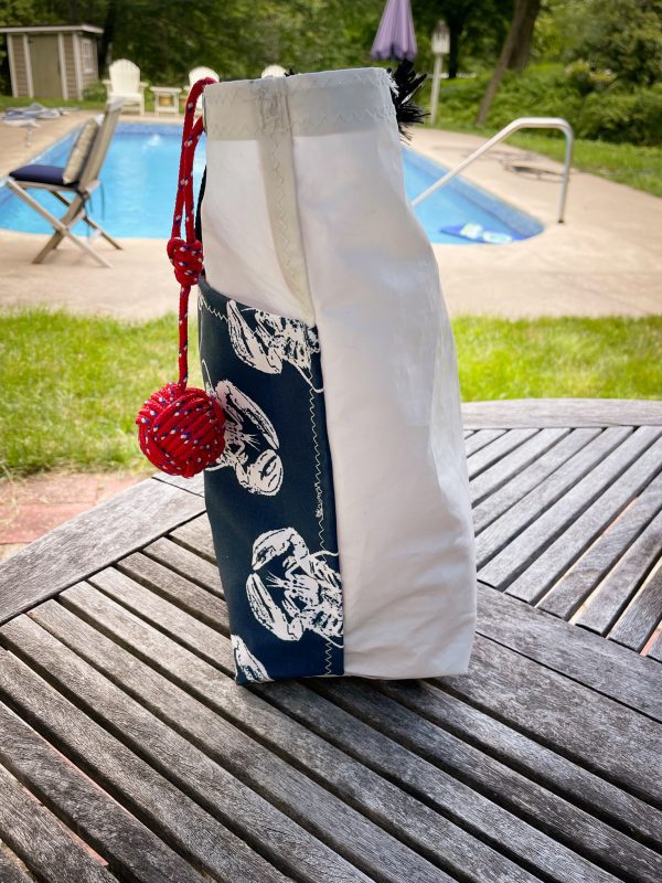 Recycled Sailcloth XL Navy Lobster Tote Bag - Image 3