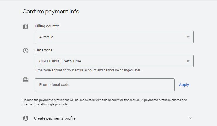payment info
