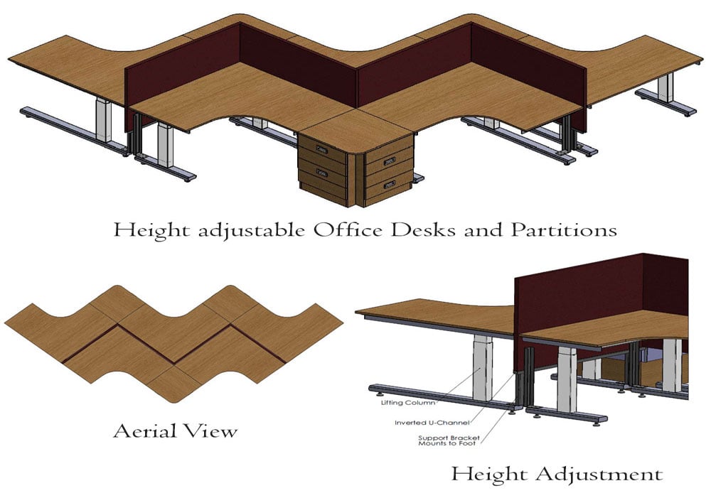 Height Adjustable Office-Desks Design Sit-stand Office-Desks Design