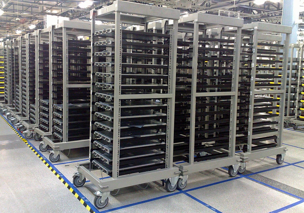 Facilities Server carts Server carts lined up
