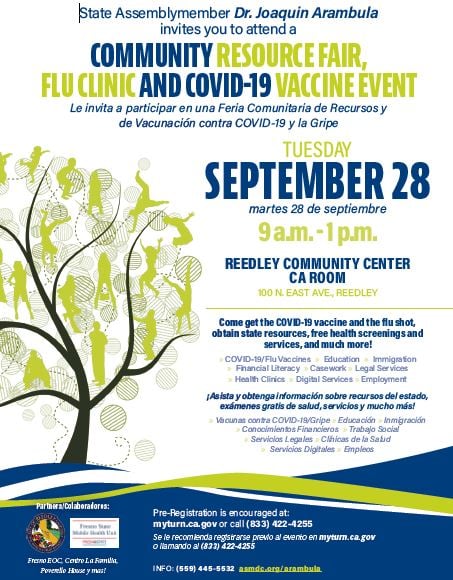 Feria de Recursos Comunitario en Reedley 28 Septiembre