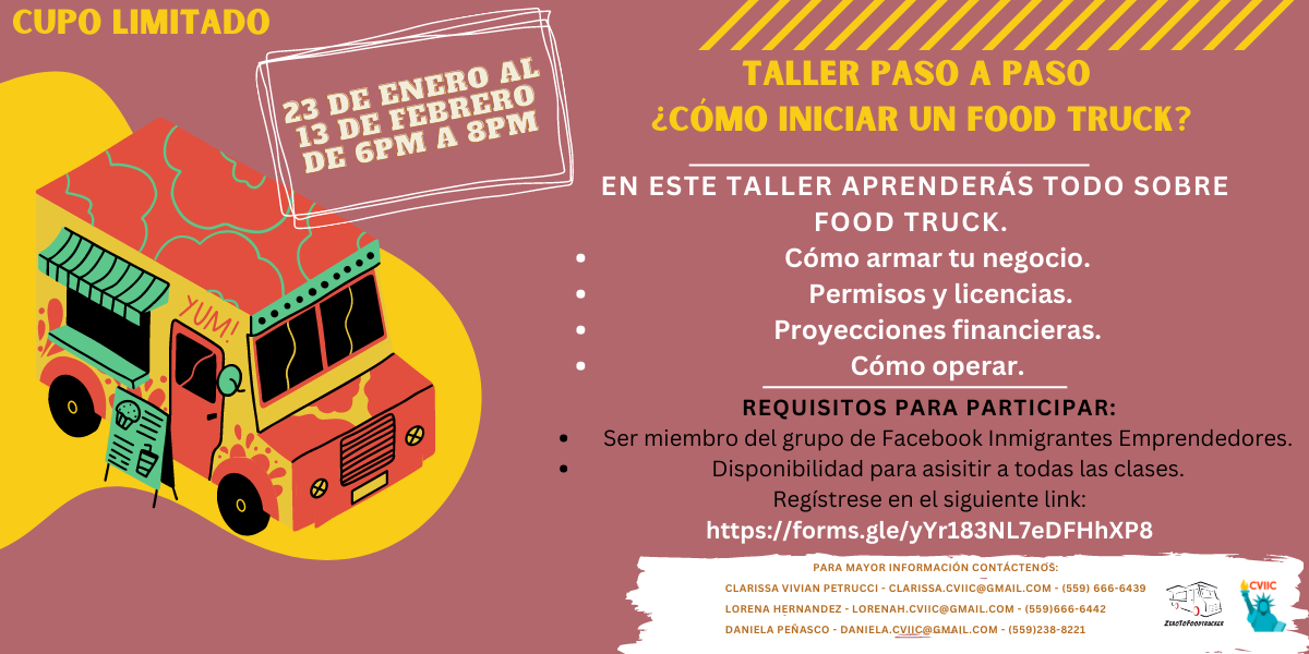 CVIIC ofrece Curso Gratuito Cómo Iniciar Un Food Truck
