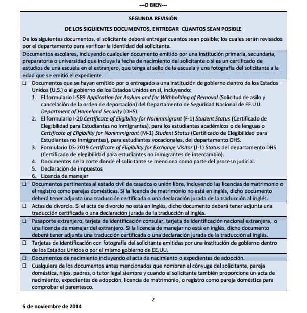 Comprobantes de identidad segunda revision de AB 60