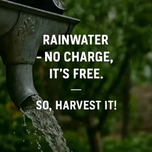 rainwater it is free, harvest it