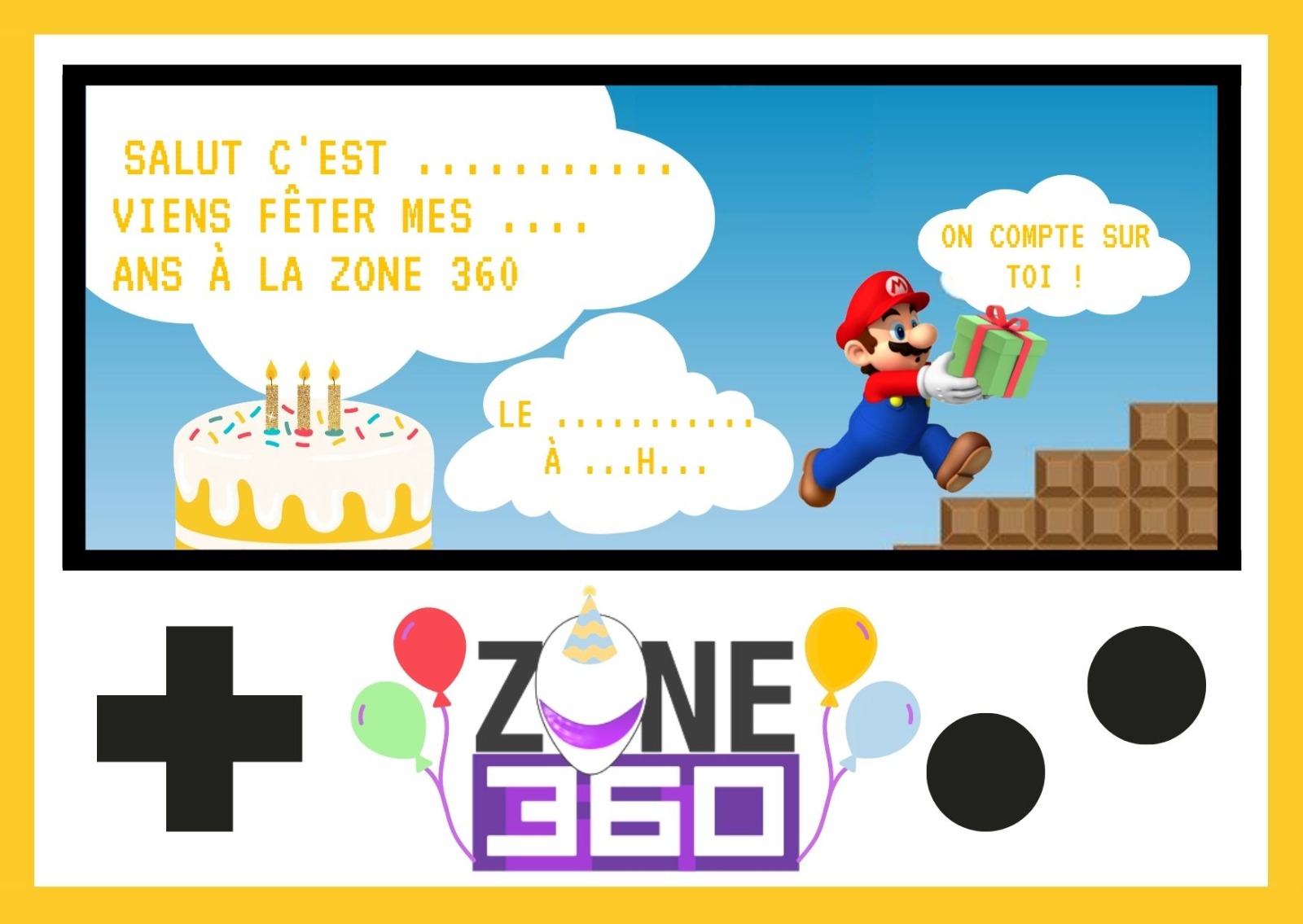 Bon invitation anniversaire Zone Mario Bon invitation anniversaire Zone Mario