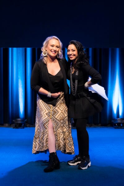 Speaker Showreel Film Day - Zahrina with Speaker Before Program Started