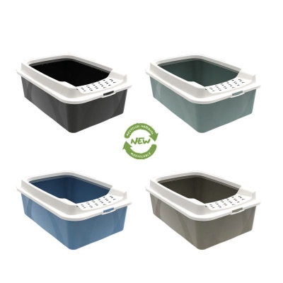 Bonnie Eco Cat Litter Tray Blanco Negro