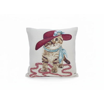 CHACON Cojin Confort Bordado Gatita 45x45 cm