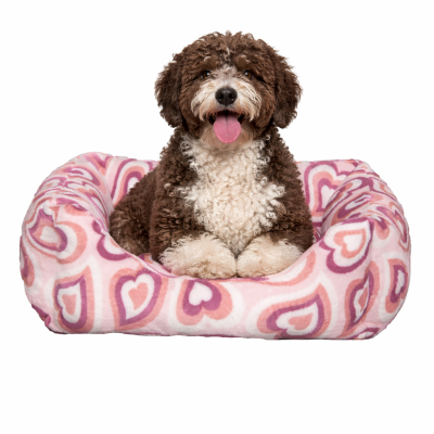 CHACON Cama Cuadrada Coralina Rosa Corazones