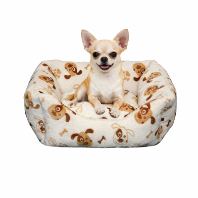 CHACON Cama Cuadrada Coralina Crema Dog cama perros gatos fabricada en Espa&ntilde;a