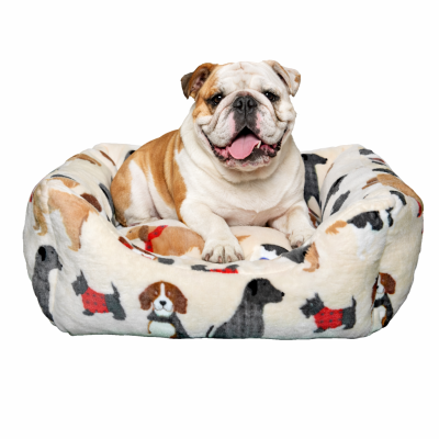 CHACON Cama Cuadrada Coralina Crema Perritos cama perros gatos fabricada en Espa&ntilde;a