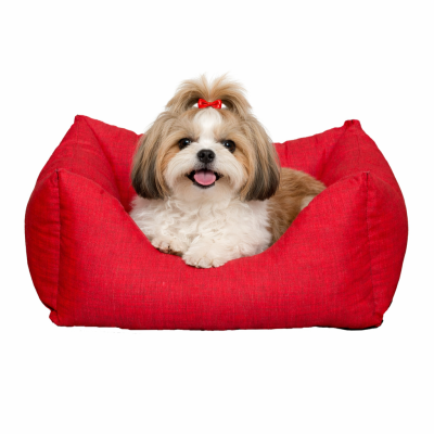 CHACON Cama Cuadrada Edgar Rojo cama perros gatos fabricada en Espa&ntilde;a