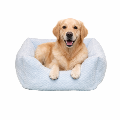 CHACON Cama Cuadrada Confort Pelo Azul cama perros gatos fabricada en Espa&ntilde;a