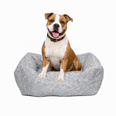 CHACON Cama Cuadrada Confort Pelo Gris cama perros gatos fabricada en Espa&ntilde;a