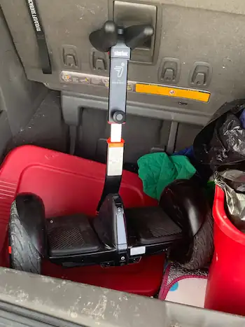 Black Segway in trunk