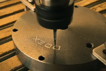 Highspeed engraving mill in a CNC machine shop.
