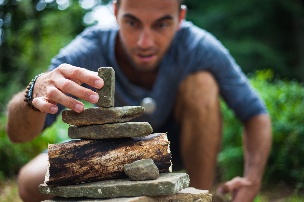 building stacked stones