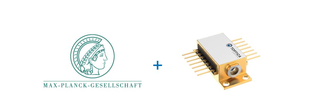 Illustration of Max Planck Society logo next to a laser diode component.
