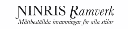 Text lyder: "NINRIS Ramverk - Måttbeställda inramningar för alla stilar.