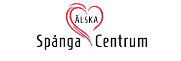 Logotyp med hjärtform och ordet "Älska" inuti, följt av texten "Spånga Centrum" under.
