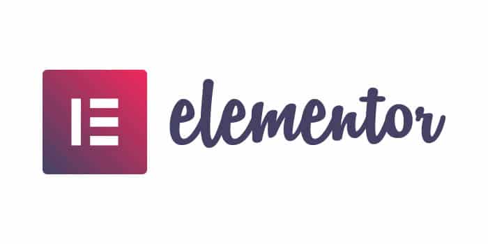 Elementor-logotyp med en stiliserad röd "E"-ikon bredvid ordet "elementor" i ett avslappnat manustypsnitt.